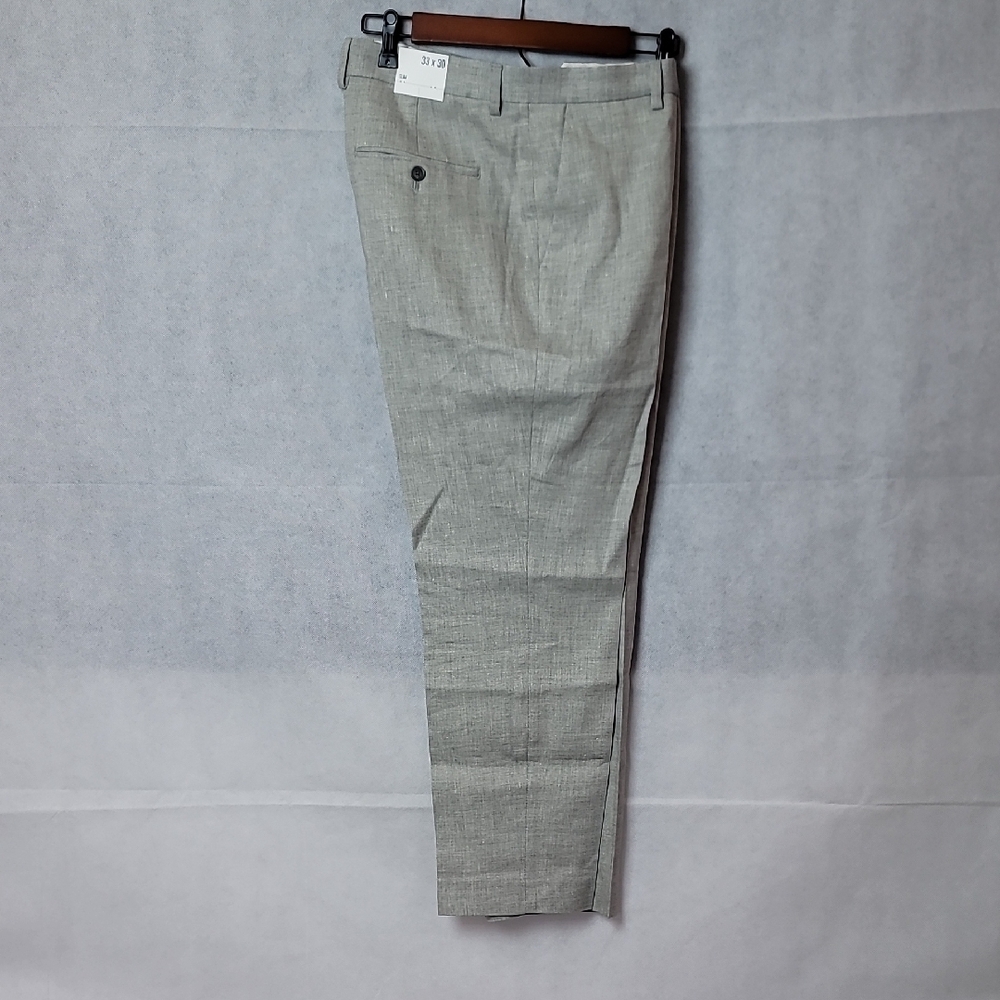 Express Gray Dress Pants Flat-Front Straight Leg